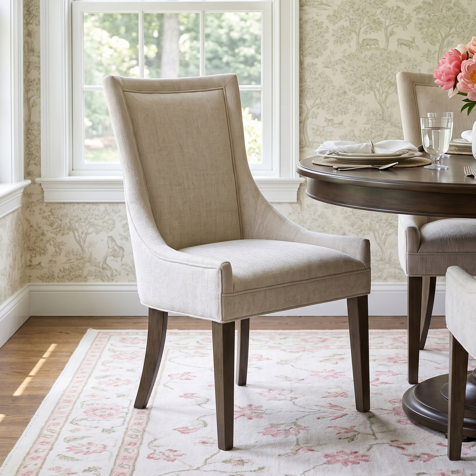 Ultra Velvet Dining Armchair, Dark Gray