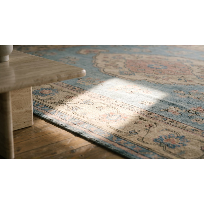 Decorative Light Squarish Room Size Antique Tribal Turkish Oushak Carpet