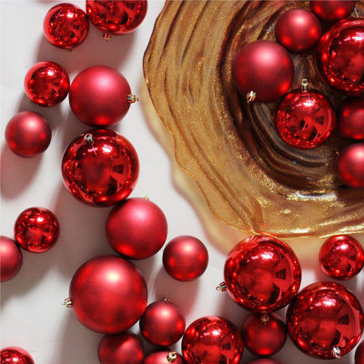 50ct Shatterproof 2-Finish Christmas Ball Ornaments