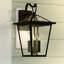 Applique murale d'extérieur à 3 lumières H 17,25 po de couleur noire matte à l'aube avec capteur de luminosité Tenli, métal durable, abat-jour en verre transparent, compatible avec les DEL pour la porte d'entrée de patio ou de garage