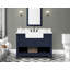 Meuble-lavabo simple 48 po Dilkhush avec comptoir en marbre naturel de Carrare de qualité supérieure, bleu marine, pré-assemblé-1164073069-1164073068