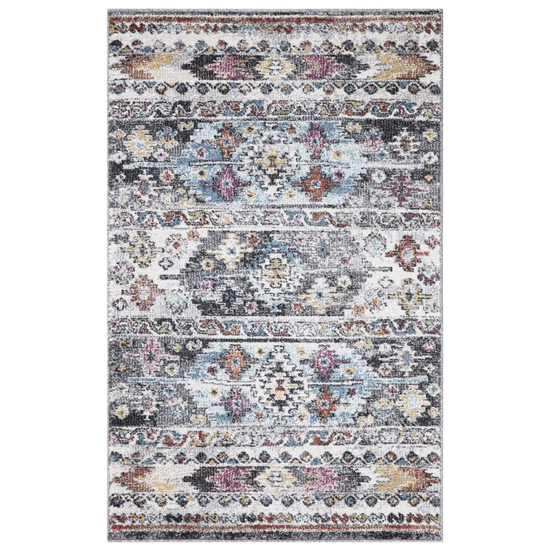 Adriaan Power Loomed Performance Kilim Design Southwest Blue Rug, Rectangle 2'7" x 4'1"