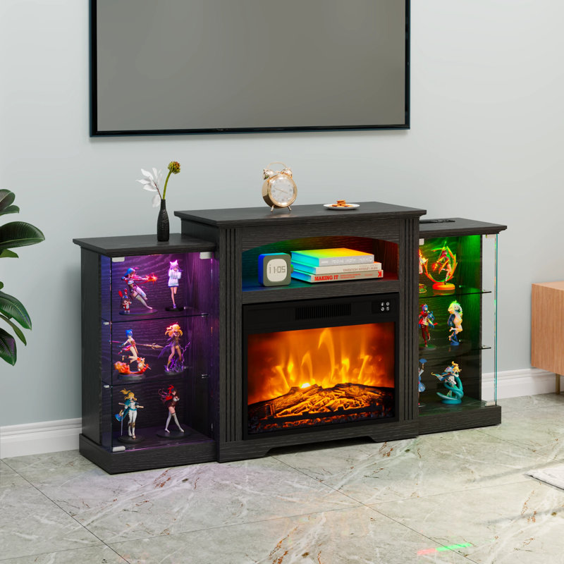 Unfinished with Fireplace Included, Black