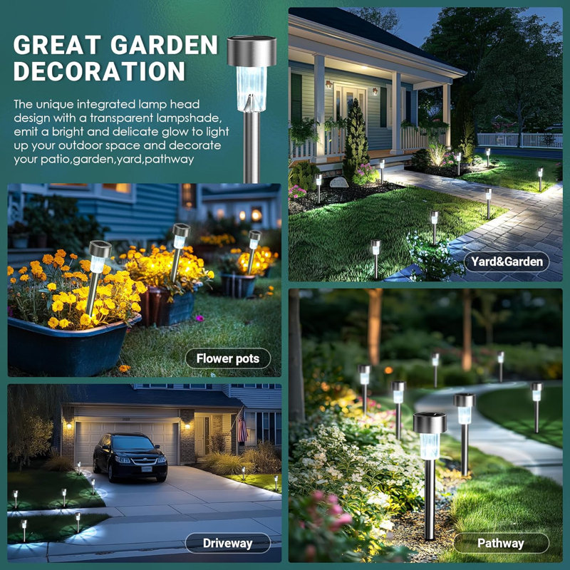 Stainless Steel Solar Powered Stainless Steel Pathway Light Pack