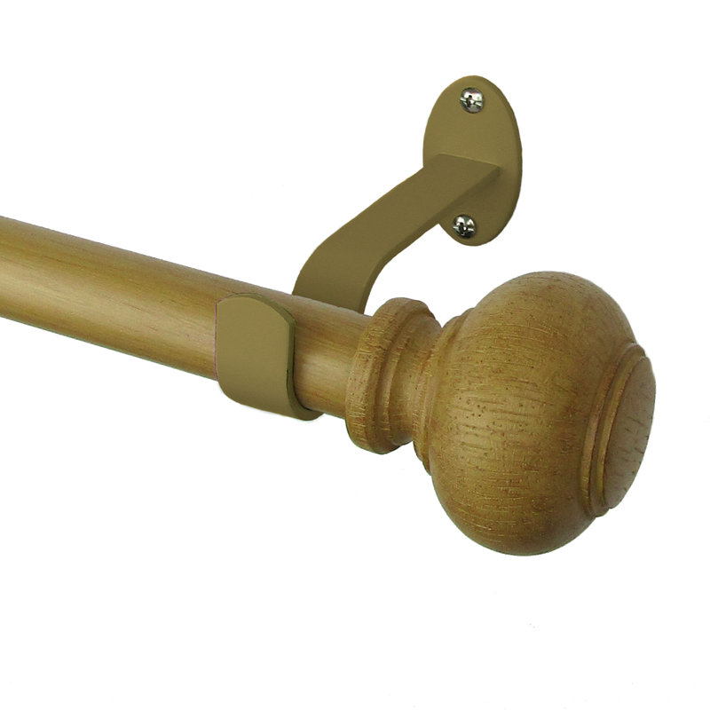 Tringle à rideau ajustable Samir Rustic, 48"-86", Érable