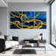 «Golden Rope Knots On Blue Ocean Waves», ensemble de 3 impressions sur toile-247295521