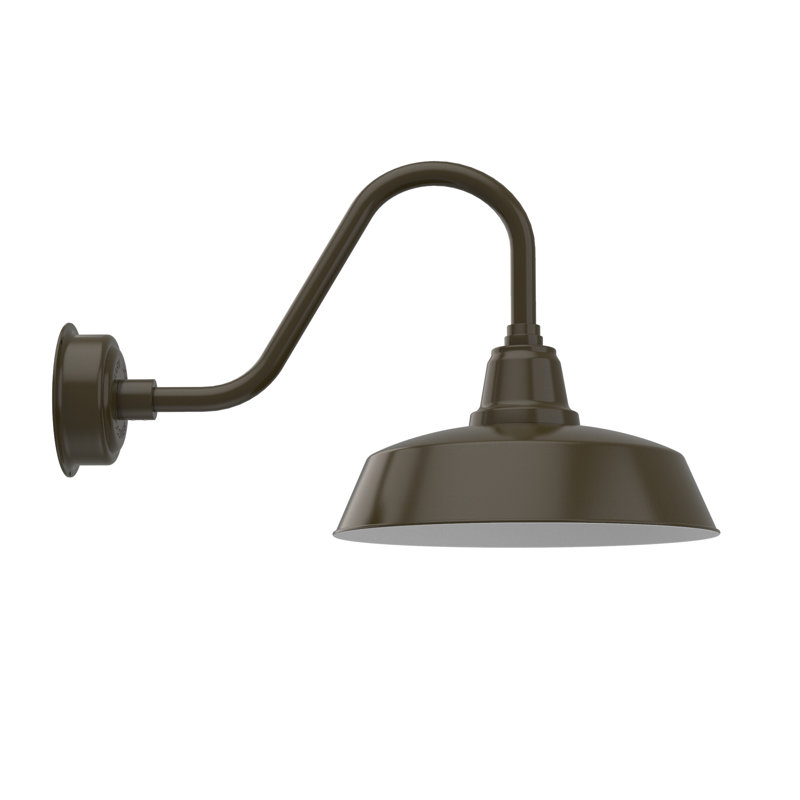 Luminaire de grange d’extérieur à del Vandervliet, Bronze acajou, H 14,88 po x l 16 po x P 27 po