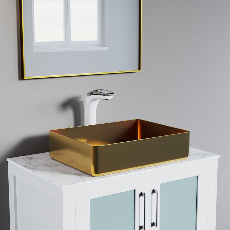 Vessel Sink Faucet Single-handle Bathroom Faucet, Chrome/White