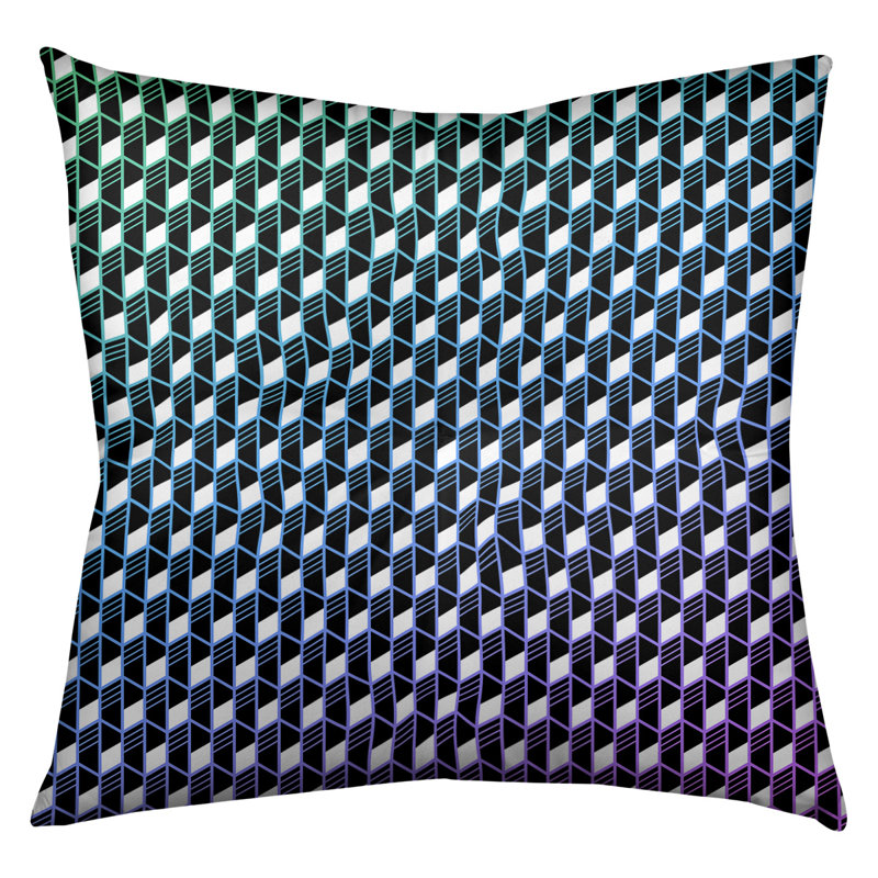 Coussin de sol à rayures géométriques Katelyn Elizabeth, 26 po x 26 po, Vert / Rouge