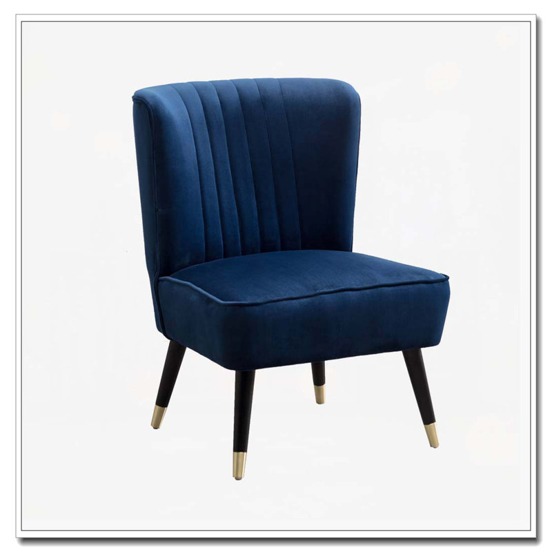 Fauteuil d'appoint en velours, Bleu