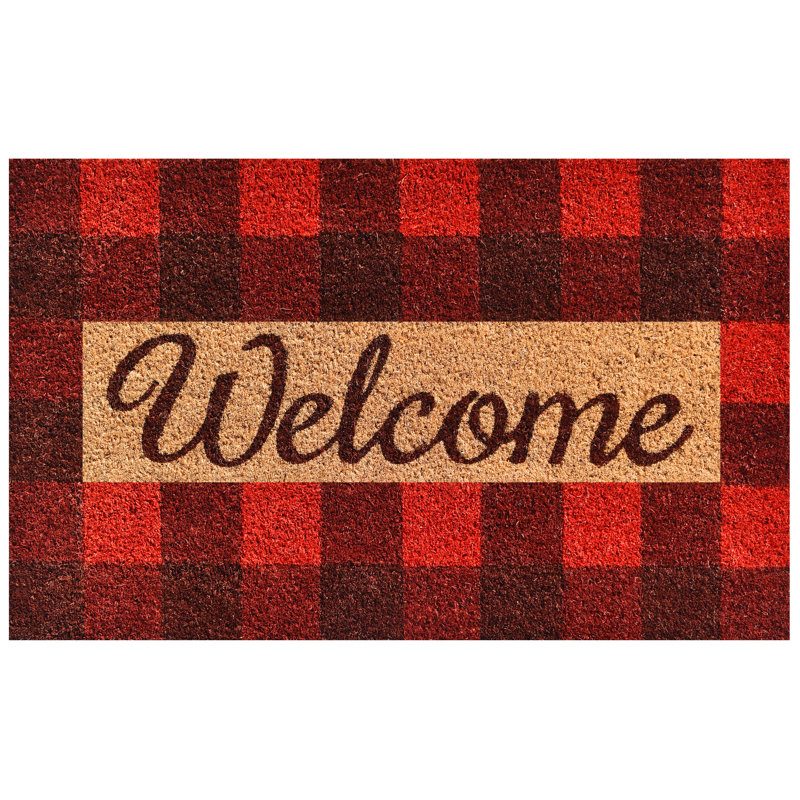 Joli tapis d'extérieur antidérapant Ura, L 29 po x l 17 po, Rouge