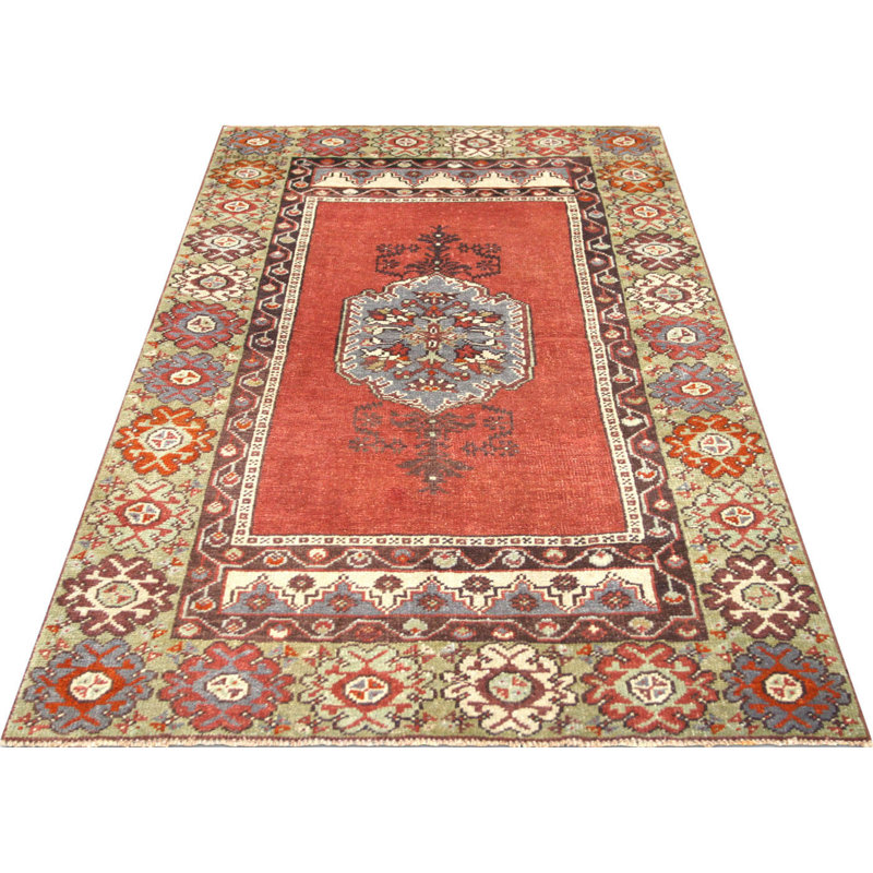One-of-a-Kind 3'2" X 5'7" 1960s Wool Area Rug in