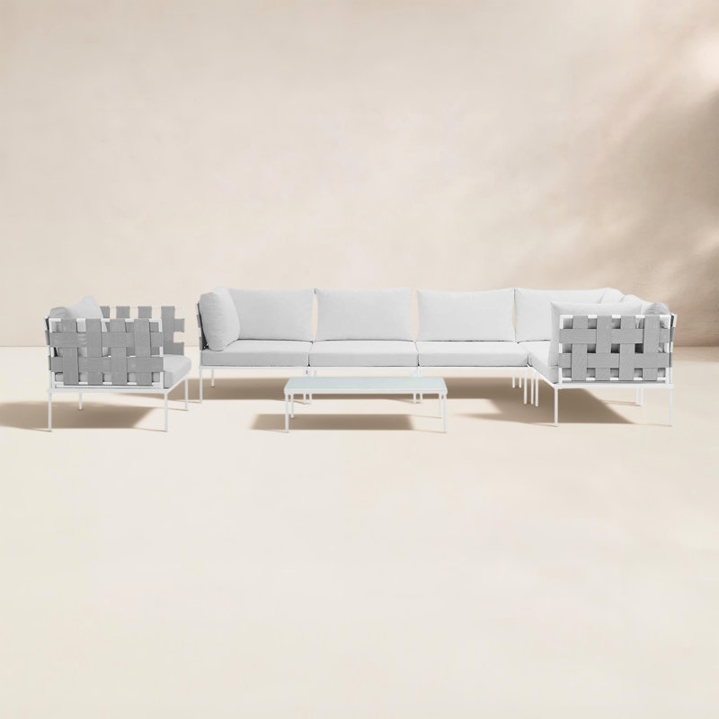 Ensemble modulaire avec coussins 7 pièces Harmony, Blanc