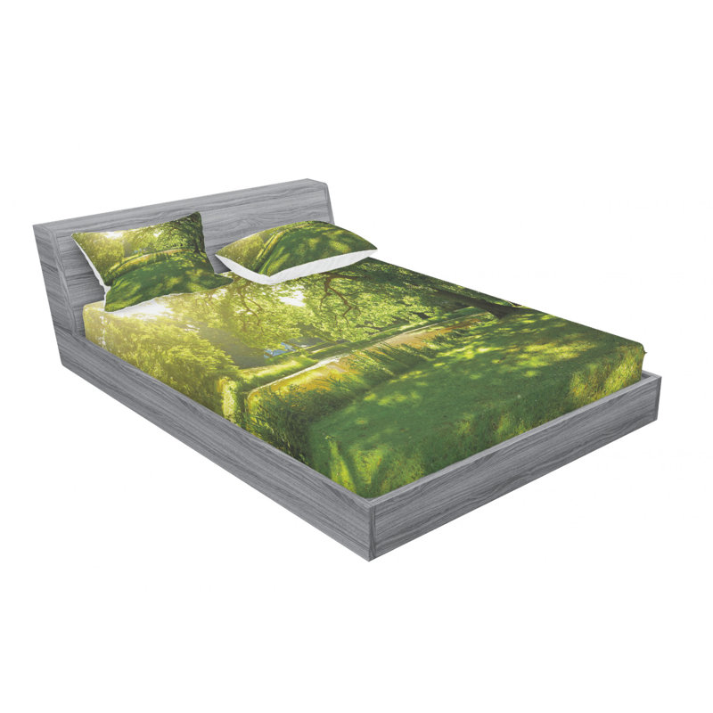 Ensemble de draps Summer Park in Hamburg, Ensemble de drap pour grand lit avec drap-housse