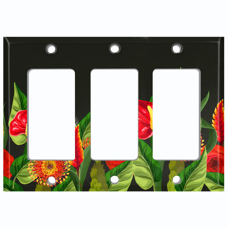 Plaque murale à interrupteur 3 lumières Lily Flower