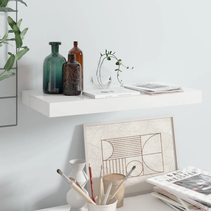 Artamas Floating Shelf, 3.8cm H x 23.5cm W x 23cm D, White