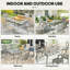 Rectangular Metal Outdoor Dining Table With Umbrella Hole , 150cm cm W 90cm cm D