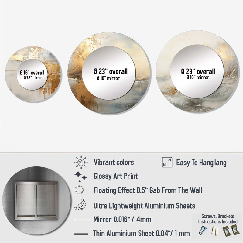 Piana Metal Round Mirror