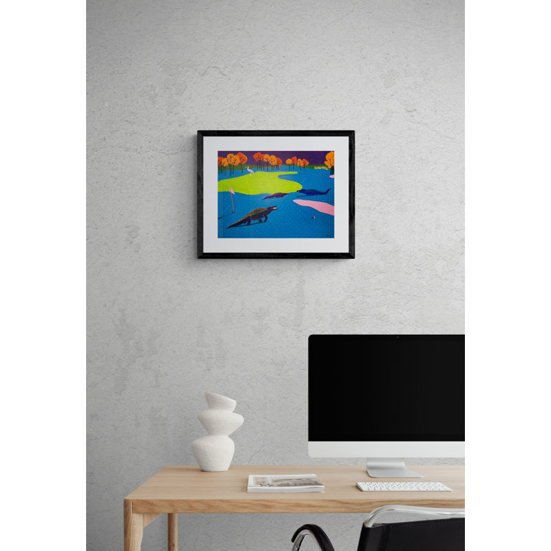 «Have a Good Round» par Sue Graef - peinture encadrée, Papier avec cadre noir, H 17,25 po x l 21,25 po