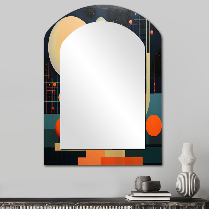 Pleine lune Visions Mid-Century géométrique abstrait, 34 po x 25 po