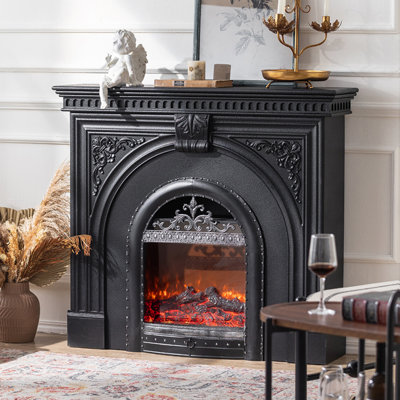 French Retro Fireplace TV Cabinet