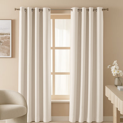 100% Room Darkening Blackout Eyelet Curtains (Set Of 2) 