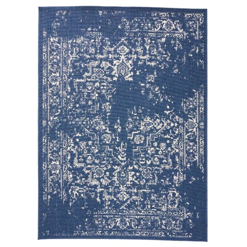 Tapis intérieur / extérieur en polypropylène tissé à la machine Lotus, Rectangle 5 pi 3 po x 7 pi