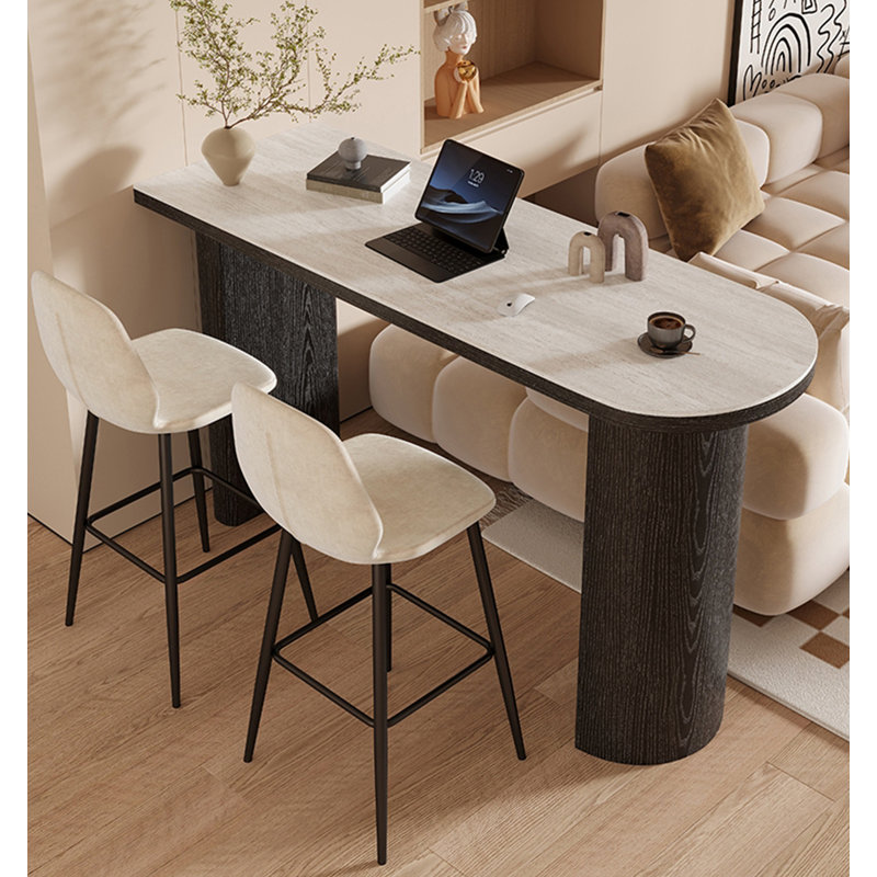 Table de bar style français minimaliste en granit, H 41,34 po x L 62,99 po x l 19,69 po