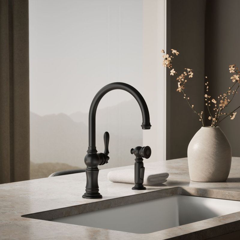 Artifacts® Bar Faucet with Swing Spout and BerrySoft™, MasterClean™, and ProMotion™, Matte Black