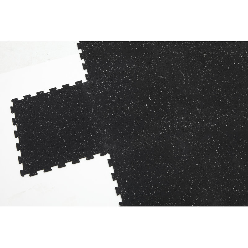 Carreaux de caoutchouc emboîtables 3/8 po SuperLock, Noir/gris