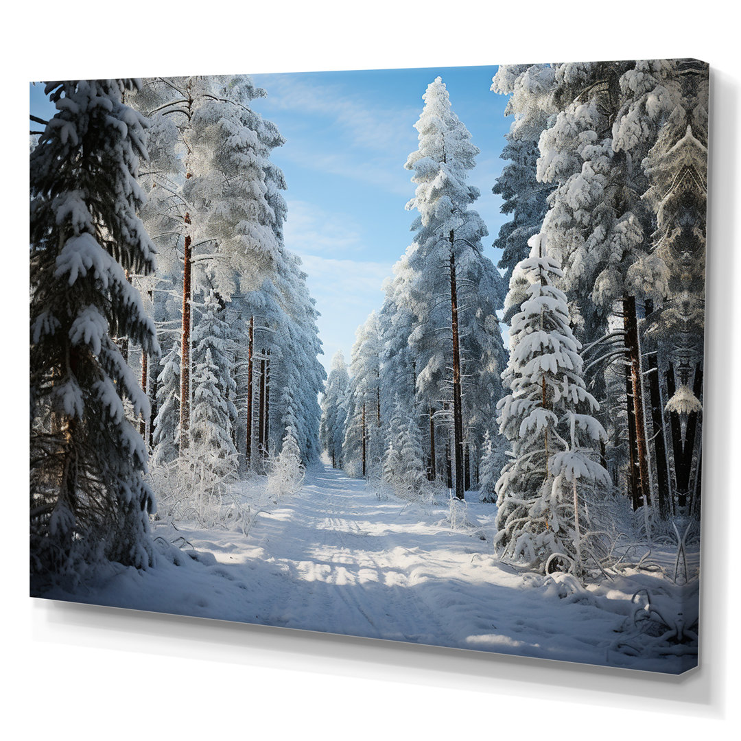 Winter Snowy Evergreen III - Winter Landscape Framed Prints Wade Logan® 