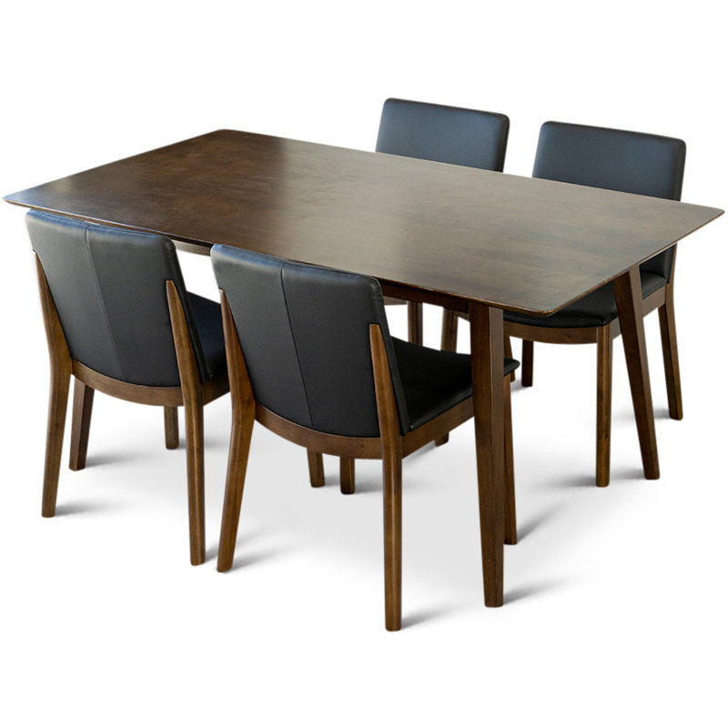Biranna 4 - Person Solid Wood Solid Wood Top Four Leg Dining Set