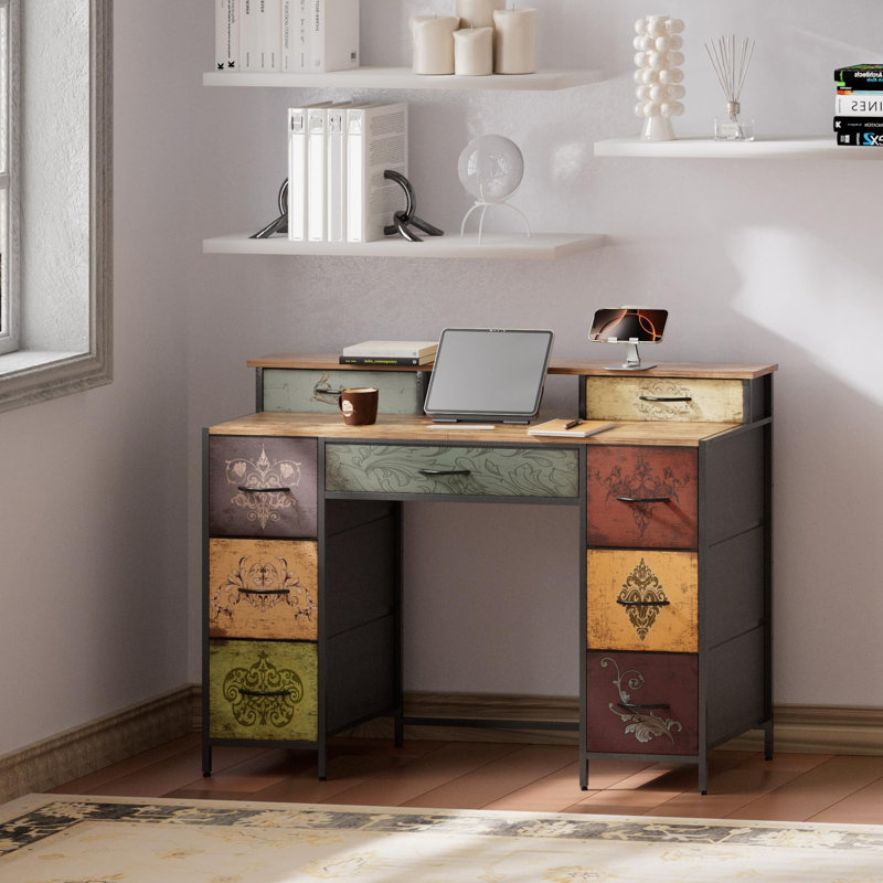 9 Drawer 18" W Dresser, Brun rustique