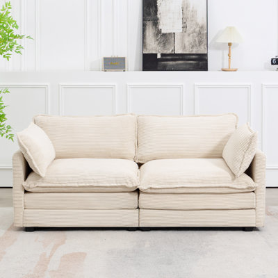 Redenius 76.8'' Upholstered Corduroy Reception Loveseat