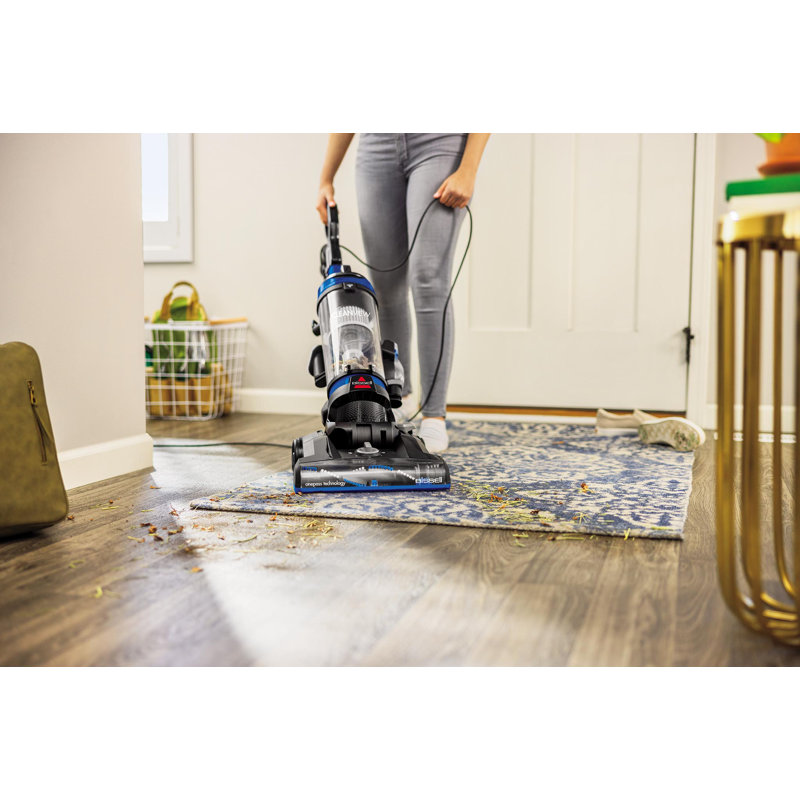 Black and Blue Upright Bagless Vacuum Cleaner with HEPA Filter