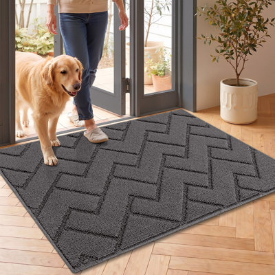 Modern Geometric Ribbed Non-slip Entryway Mat