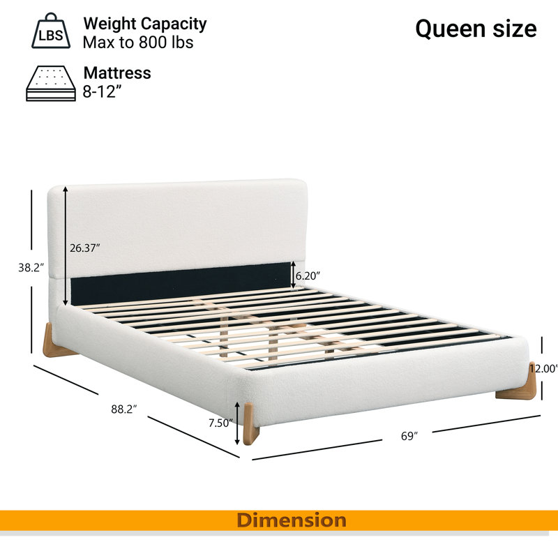 Élégant lit rembourré Boucle, une pièce maîtresse de chambre luxueuse et confortable