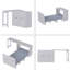 Lit simple escamotable avec commode à hauteur réglable, commode escamotable avec coussin pliable pour chambre d'amis, petit espace-144562968