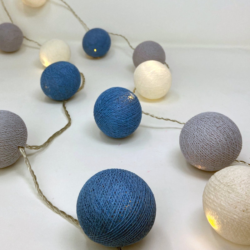 Misti LED Cotton Ball String Light, 20 Lamps - 5 Metre Long