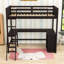 Lit mezzanine simple avec bureau, tablettes et garde-corps-1288996943