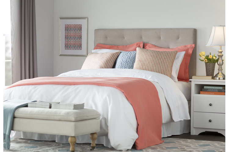 bed with cotton sheets