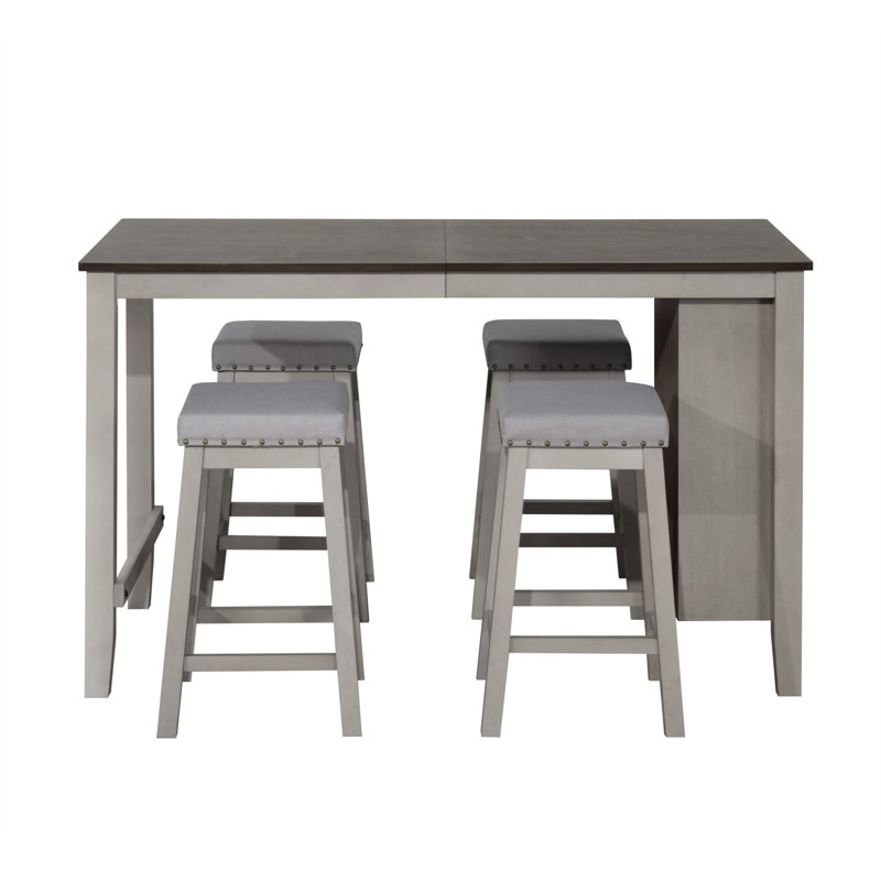 Aridna 4 - Person Four Leg Dining Set, Taupe/Antique Gray