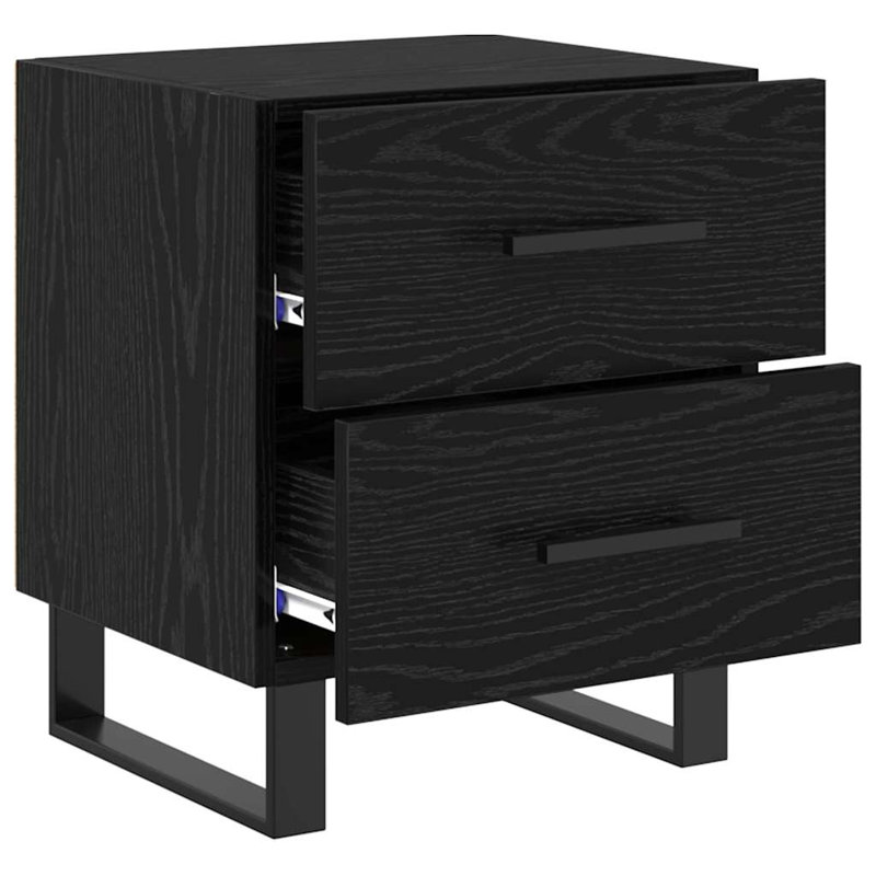 Bedside Cabinets 2 Pcs 40 X 35 X 47.5 Cm, Black Oak