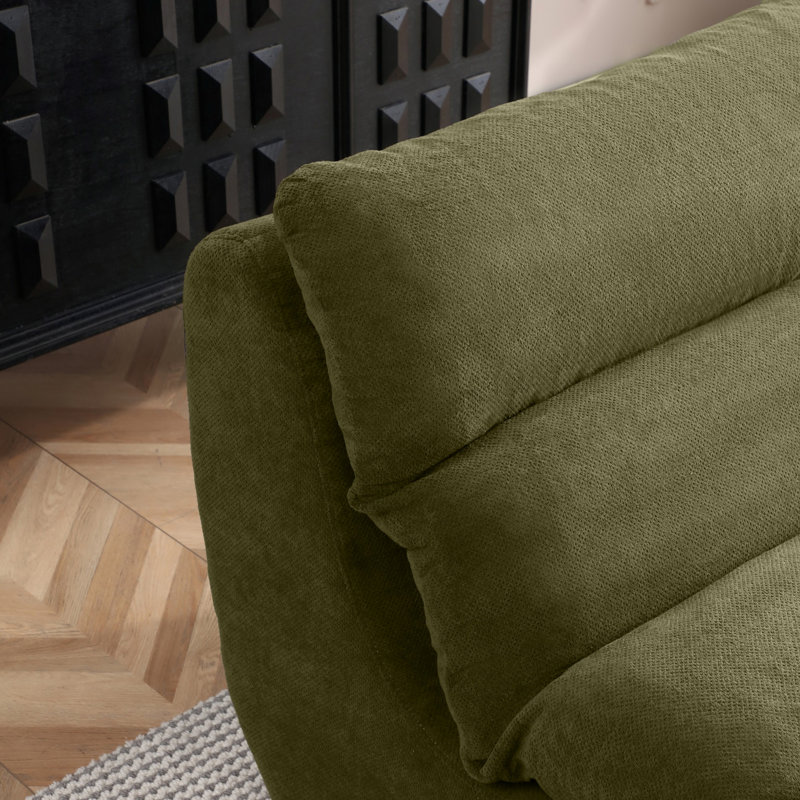 Fauteuil à billes avec repose-pieds pour salon, chambre à coucher, H 31 po x l 32 po x P 61 po, Vert
