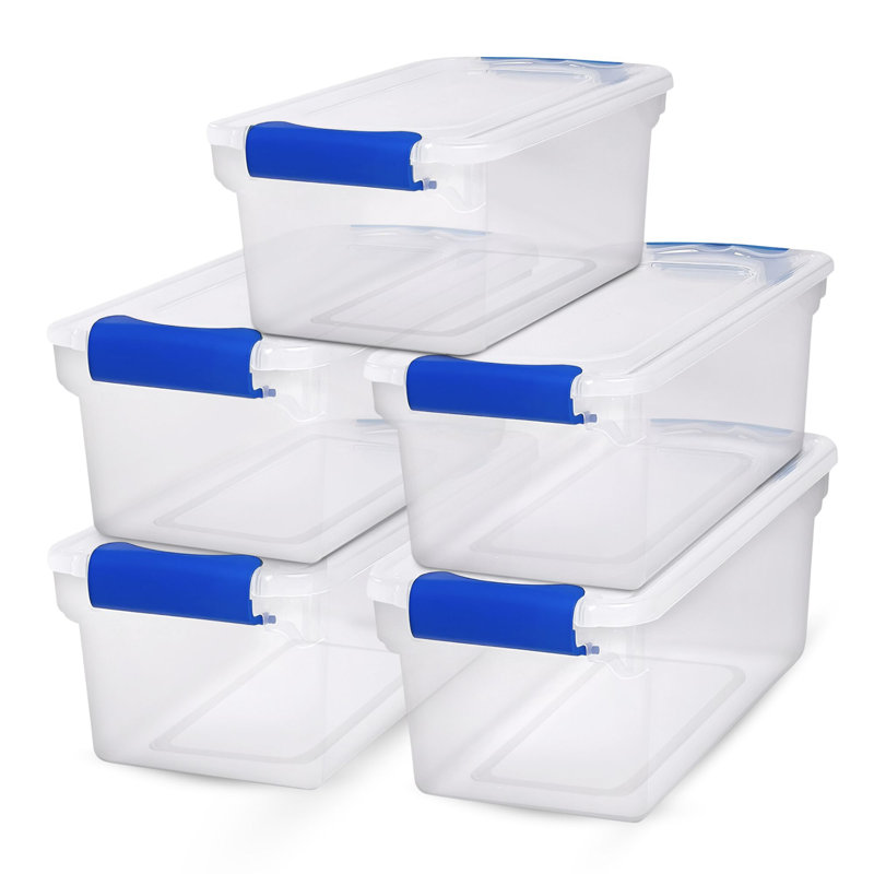 Homz Plastic Storage Tub & Tote, Blue