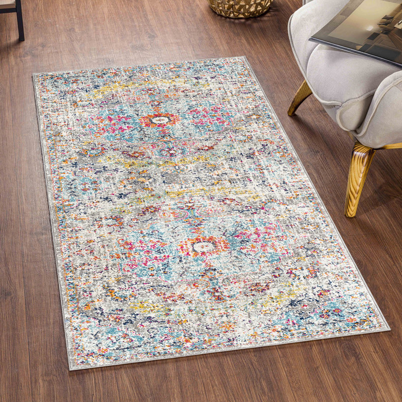 Traditional Rug, Abstract Floral Stain Resistant Easy to Clean Rug For Living Room, Dining Room, Bedroom