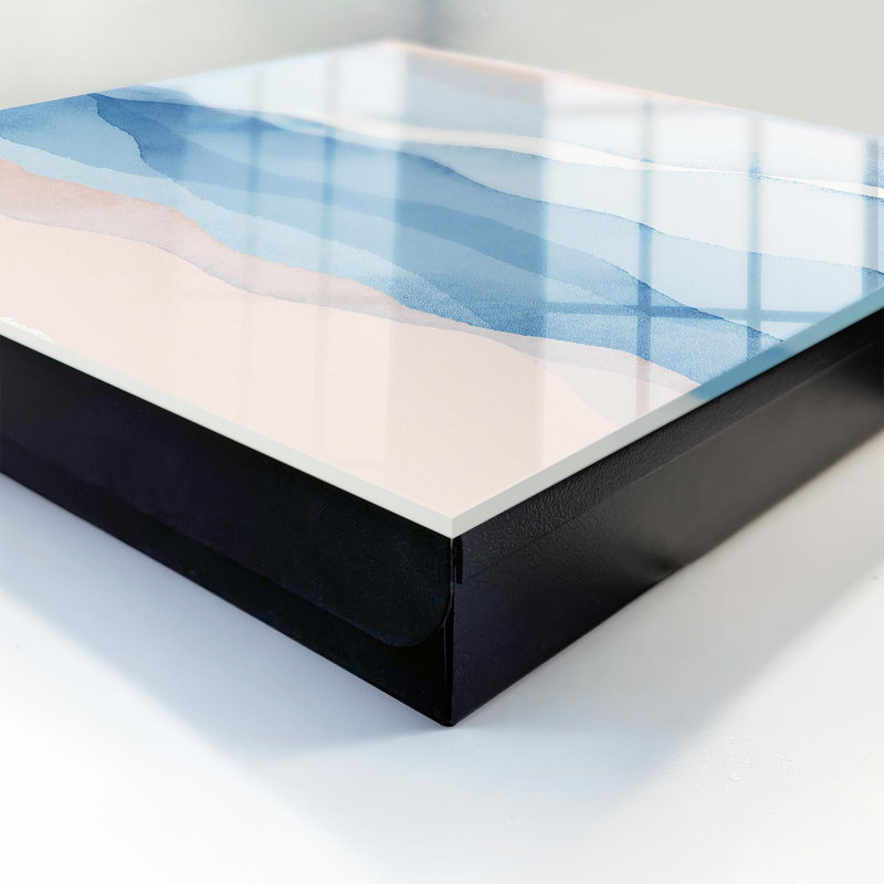 Key box for home, Opens to the right, 30x30x5, Black, Pastel waves soothing and calm, 