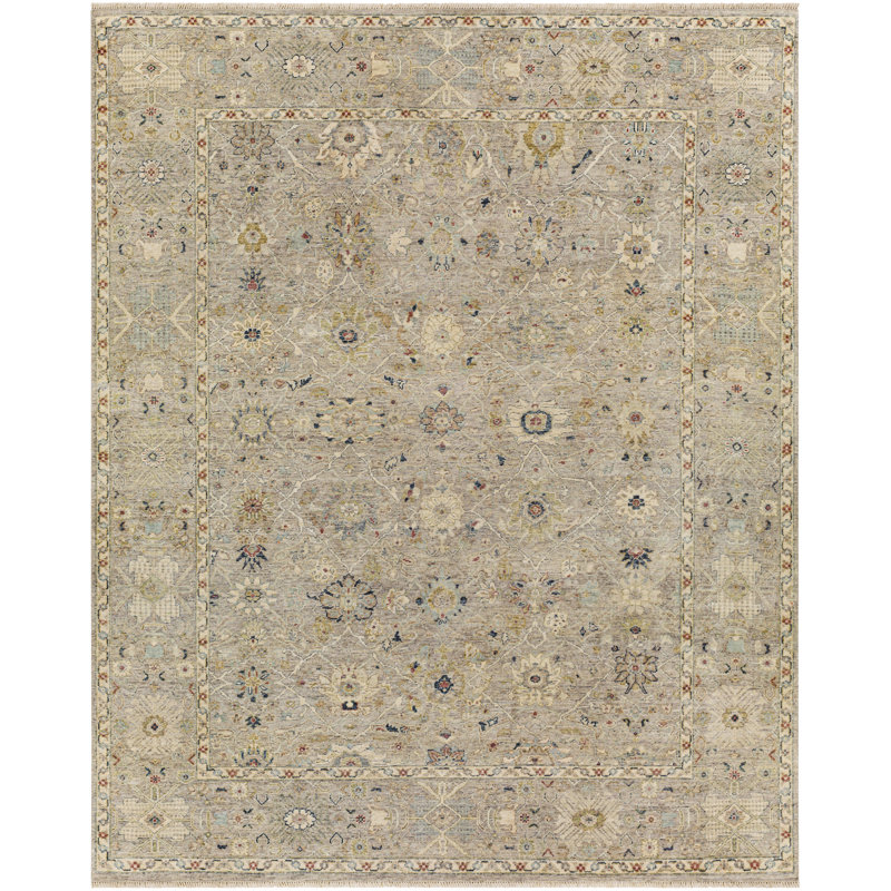Wool Floral Area Rug, Rectangle 2' x 3'