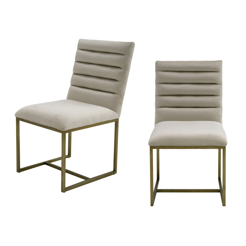 Chaise d'appoint en velours Christiana, Velours beige