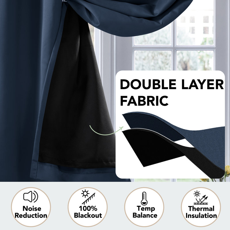 Blackout Curtain Single Panel, `100" W x 84" L, White